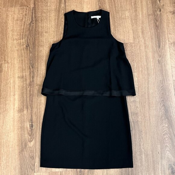 NEW Trina Turk Alaina Carmel Crepe Tiered Black Dress Sz 0 - Picture 3 of 15